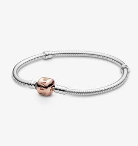 Pulsera PANDORA Cadena de Serpiente Cierre Rose