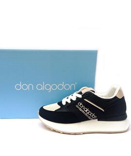 Deportiva DON ALGODON Negro Combinado Beige