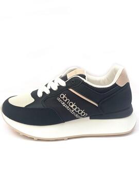 Deportiva DON ALGODON Negro Combinado Beige