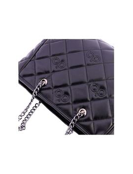 Bolso DON ALGODON piel negro asas cadena