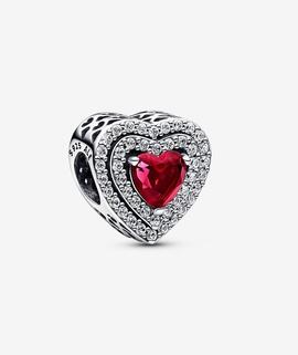 Charm PANDORA Corazón Nivelado Rojo Brillante