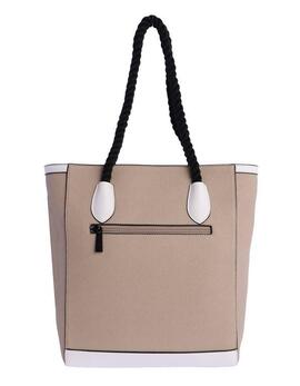 Bolso AMICHI beige asas negra de cordon