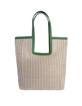 Shopper AMICHI natual bordes verde logo