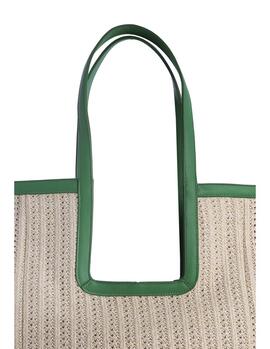 Shopper AMICHI natual bordes verde logo