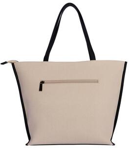 Shopper AMICHI beige-negro logo perforado