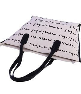 Shopper AMICHI  marfil letras negras