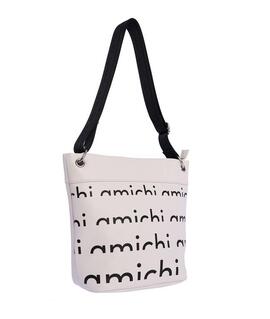 Bandolera AMICHI  marfil letras negras