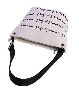 Bandolera AMICHI  marfil letras negras