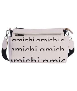 Bandolera AMICHI l marfil letras negras