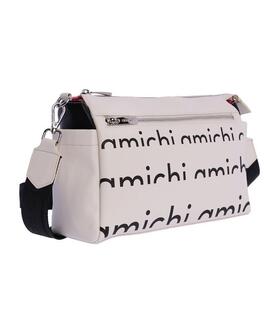 Bandolera AMICHI l marfil letras negras