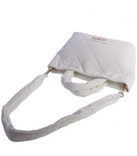 Bolso AMICHI blanco logo dorado