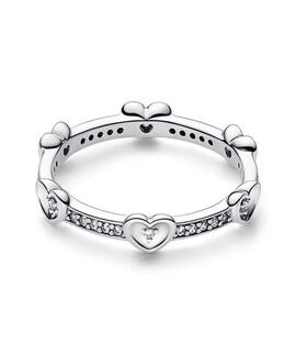 Anillo PANDORA Corazones Radiantes Brillantes