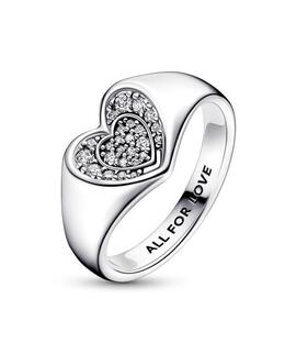 Anillo PANDORA Sello Corazón Radiante en Pavé