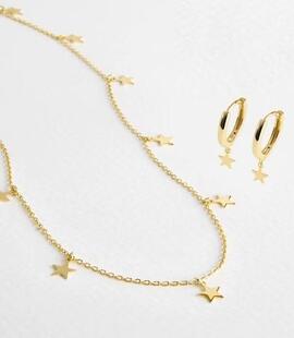 Set LUXENTER de Pendientes Estrella y Collar Sereke