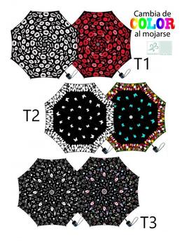 Paraguas PRIVATA encarte cambia color mojado