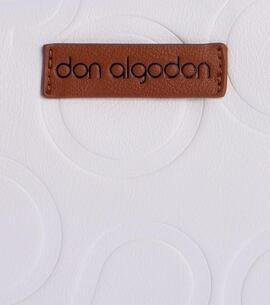 Bandolera DON ALGODON blanca logo cognac