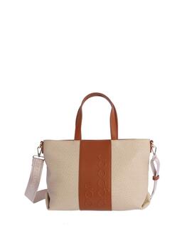 Bolso DON ALGODON de mano rafia y logo camel