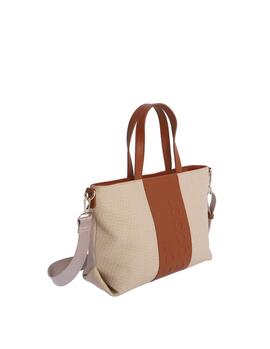 Bolso DON ALGODON de mano rafia y logo camel