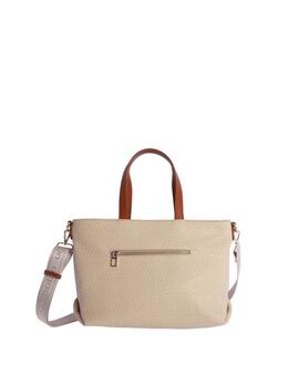 Bolso DON ALGODON de mano rafia y logo camel