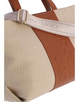 Bolso DON ALGODON de mano rafia y logo camel