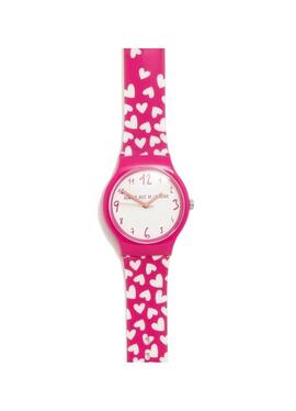 Reloj AGATHA fucsia corazones blancos