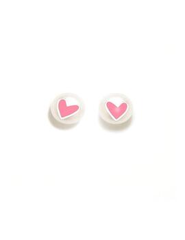 Pendientes AGATHA Perla con corazón rosa