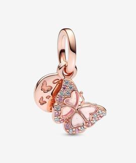 Charm Colgante PANDORA Doble Mariposa Rosa