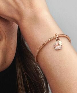 Charm Colgante PANDORA Doble Mariposa Rosa