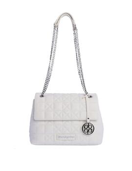 Bolso DON ALGODON hombro blanco asas cadena