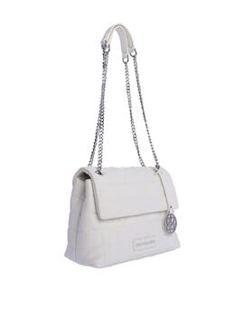 Bolso DON ALGODON hombro blanco asas cadena