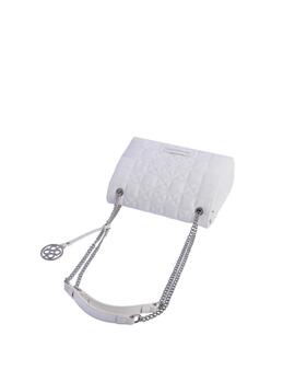 Bolso DON ALGODON hombro blanco asas cadena