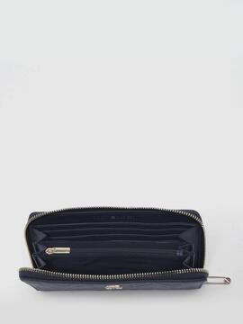 Cartera TOMMY azul piel cremallera