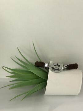 Pulsera cuero trenzado marron 'El mejor papá del mundo'