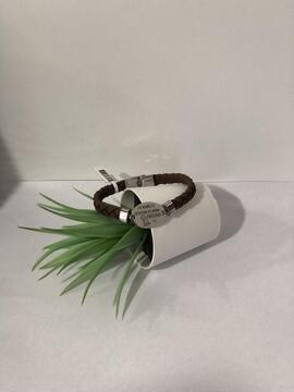 Pulsera DOALLO  cuero trenzado chapa