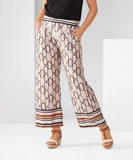 Pantalon AMICHI flojo beig estampado