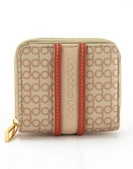 Cartera DON ALGODON nylon beige estampado logo