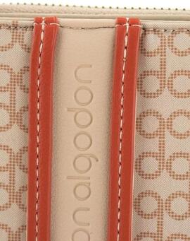 Cartera DON ALGODON nylon beige estampado logo