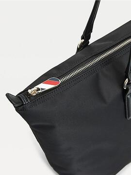 Bolso TOMMY grande tela liso negro logo