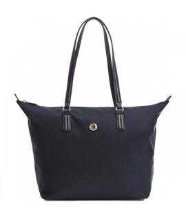 Bolso TOMMY grande liso azul logo