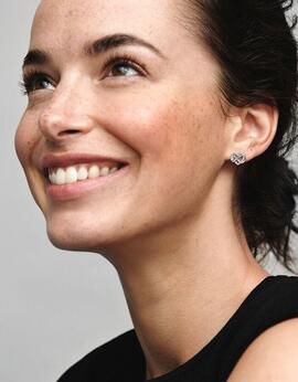 Pendientes PANDORA botón Corazón Infinito Brillante