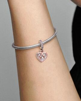 Charm Colgante PANDORA Doble Corazón Infinito en Dos Tonos