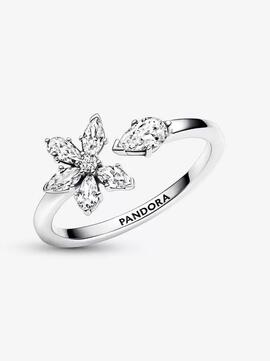 Anillo PANDORA abierto plata Herbario Brillante