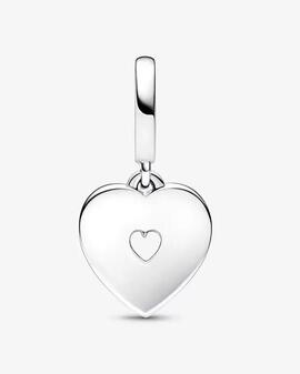 Charm PANDORA  Doble Corazón Blanco Anacarado