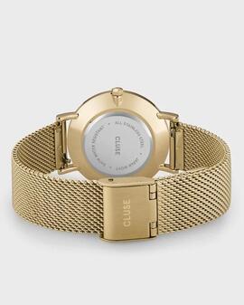 Reloj CLUSE Minuit Mesh White-Gold