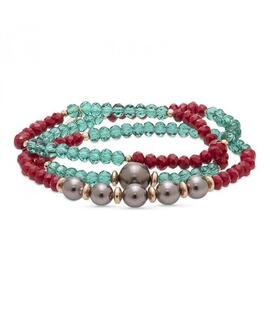 Pulsera LUXENTER Piedras Rojas, Verde