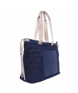 Shopper DON ALGODON azul nylon asas beige