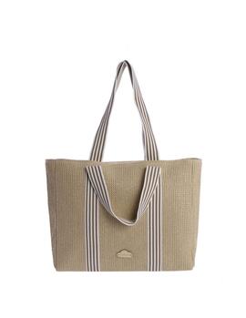 Bolso DON ALGODON playa natural cintas rayas