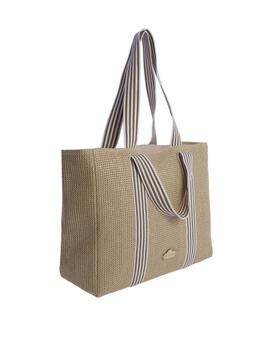 Bolso DON ALGODON playa natural cintas rayas