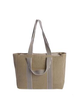 Bolso DON ALGODON playa natural cintas rayas