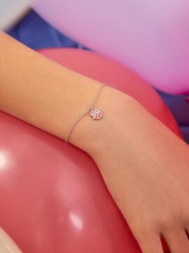 Pulsera MAREA plata buho rosa
